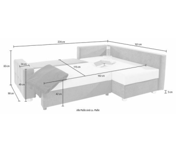 L-Form Ecksofas Parma thumbnail