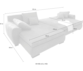 L-Form Ecksofas Cara Mia thumbnail