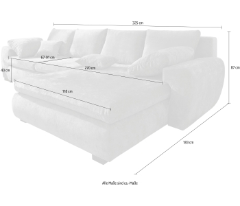 L-Form Ecksofas Cara Mia thumbnail