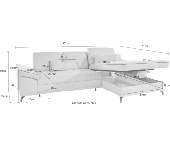 L-Form Ecksofas Costello thumbnail