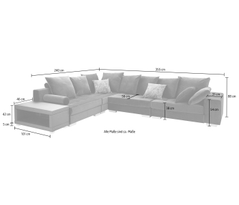 L-Form Ecksofas Vale thumbnail