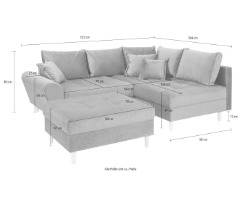 L-Form Ecksofas Rice thumbnail