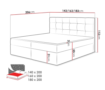 Boxspring 160x200 Luanda