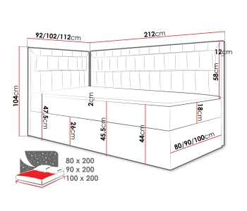 Boxspring 100x200 Junior Gold 3