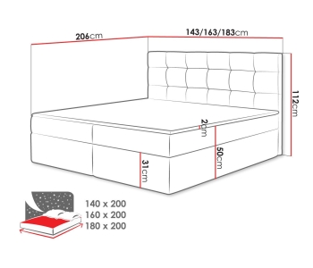 Boxspring 180x200 Luanda