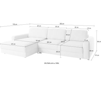 L-Form Ecksofas Bloomfield thumbnail