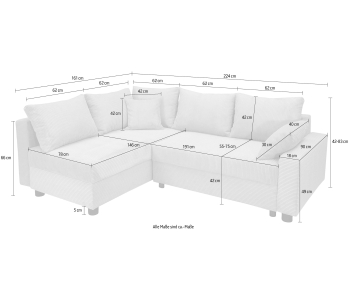 L-Form Ecksofas Parma thumbnail