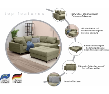 L-Form Ecksofas Toni thumbnail