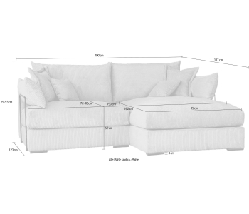 L-Form Ecksofas Casa XL thumbnail