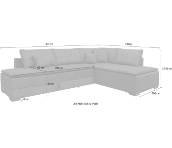L-Form Ecksofas Night & Day thumbnail