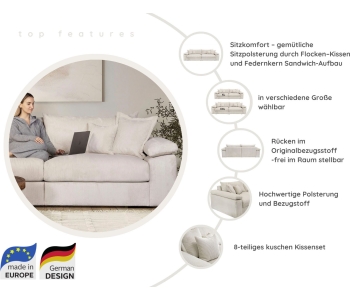 L-Form Ecksofas Soft&Cosy XXL thumbnail