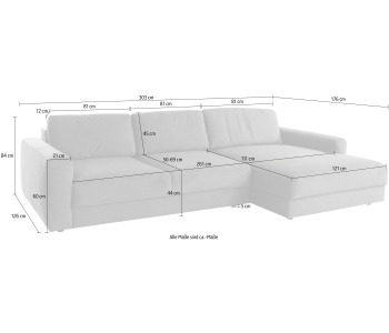 L-Form Ecksofas Bloomfield thumbnail