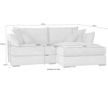 L-Form Ecksofas Casa XXL thumbnail