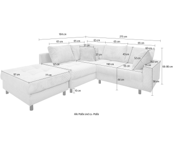 L-Form Ecksofas Toni thumbnail