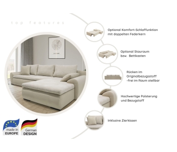 L-Form Ecksofas Win thumbnail