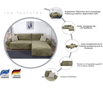 L-Form Ecksofas Pia thumbnail