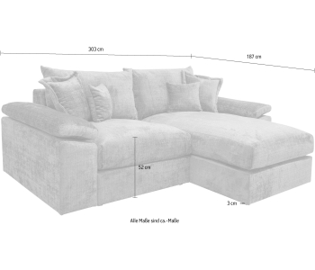 L-Form Ecksofas Soft&Cosy XXL thumbnail