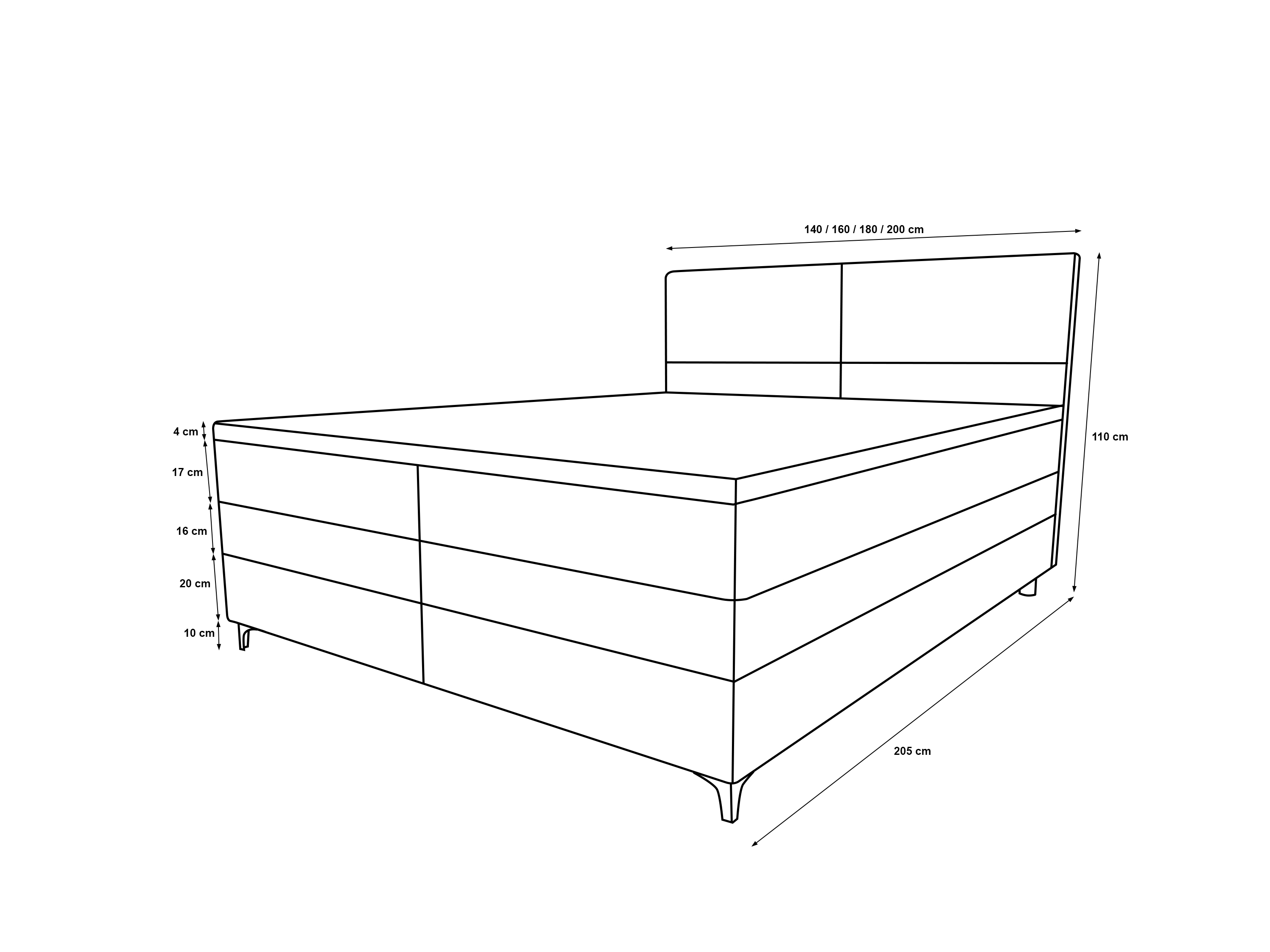Boxspring 140x200 Bari - Image 2