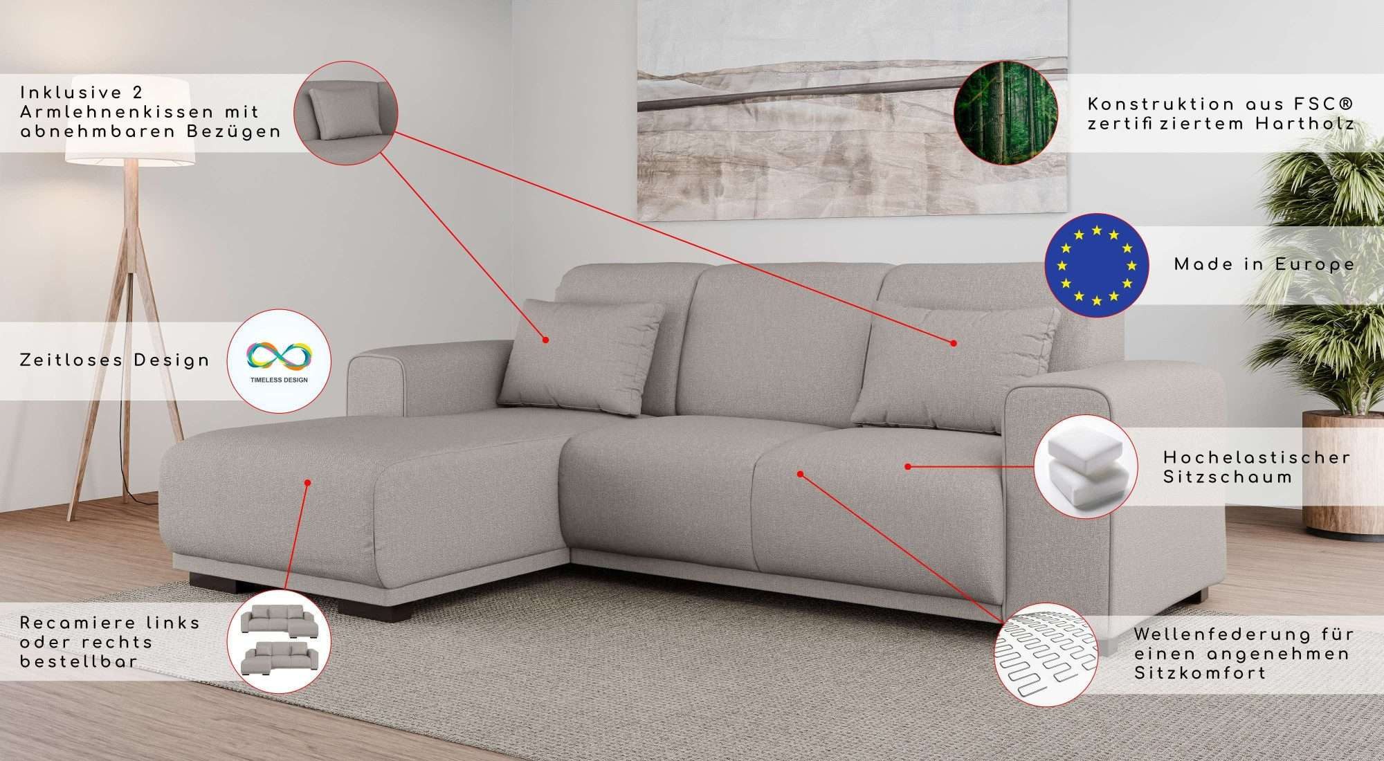 L-Form Ecksofas Bornholm - Image 2